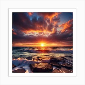 Sunset Over The Ocean 238 Art Print