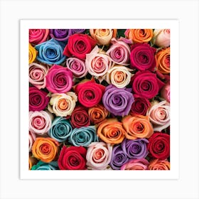 Colorful Roses Background 32 Art Print