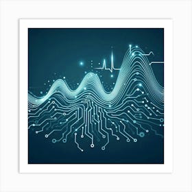 Abstract Electronic Circuit Background Art Print