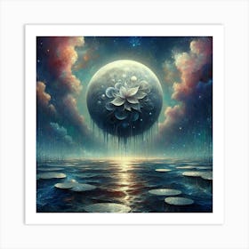 Flower moon Art Print