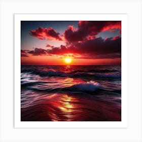 Sunset On The Beach 668 Art Print