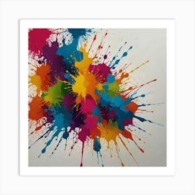 Colorful Paint Splatters 1 Art Print