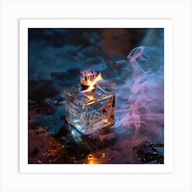 Perfume Bottle On Fire Art Print