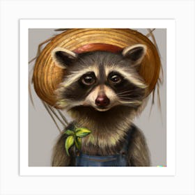 Farmer Raccoon 2 Art Print