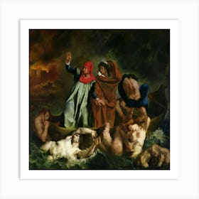 Delacroix Virgil And Dante In Hell 1 Art Print