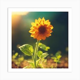 Sunflower - Sunflower Stock Videos & Royalty-Free Footage 1 Art Print