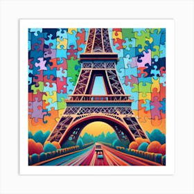 The Eiffel Tower Puzzle Art Print