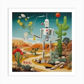 Robot In The Desert 2 Art Print