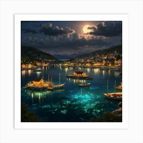 Night At The Seaside Art Print