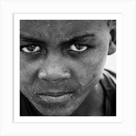 Black And White Portrait Of A Boy Art Print