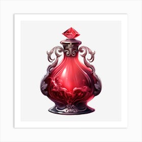 Red Perfume Bottle 4 Art Print