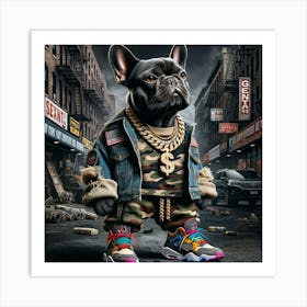 Hip Hop French Bulldog Art Print