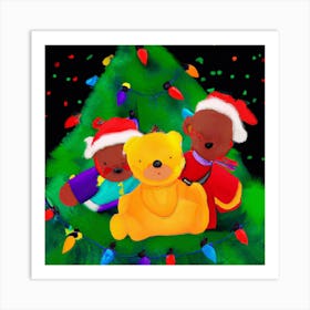 Gay Christmas Teddy Bears 006 1 Art Print