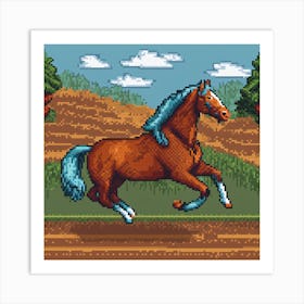 Pixel Horse Art Print