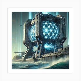 A High Tech Sci Fi Scene Showcasing The Leviathan Art Print