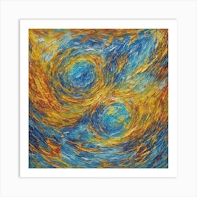 Blue And Yellow Swirls Art Print