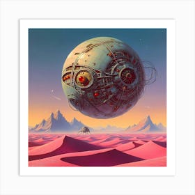 Spaceship In The Desert Art Print