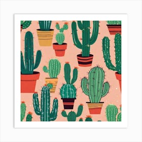 Cactus Pattern 4 Art Print