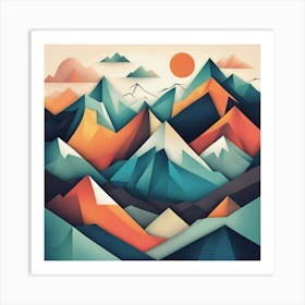 Abstract Mountains 5 Art Print