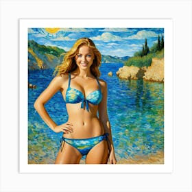 Sexy Woman On The Beach dy Art Print