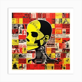 'Skull' Collage Art Print