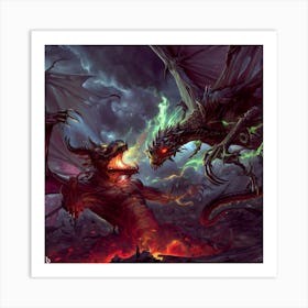 Dragons Fighting 10 Art Print