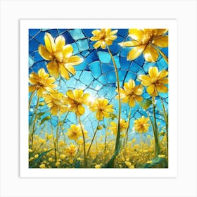 Yellow Daisies In The Field Art Print