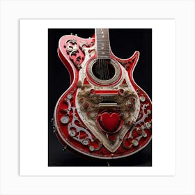 Heartstrings Monarchy: Queen of Hearts Guitar Elegance (19) Art Print