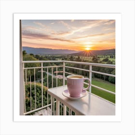 Sunrise On The Balcony 4 Art Print