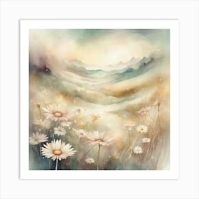 Daisies In The Meadow Art Print