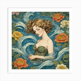 Girl In The Water 2 Art Print