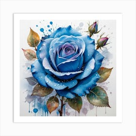 Blue Rose 5 Art Print