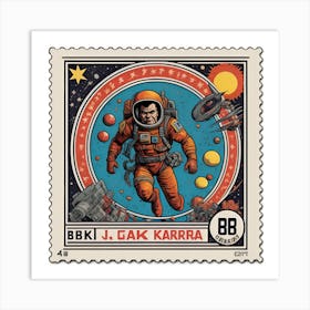 Vintage Retro Sci Fi Space Man Art Art Print