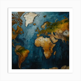 World Map 39 Art Print