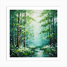 Stream In The Forest Art Print