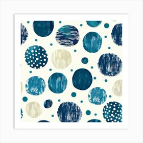 Blue Polka Dots 5 Art Print