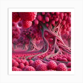 Raspberry Forest 1 Art Print