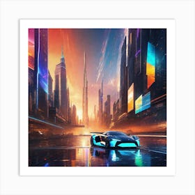 Futuristic City 100 Art Print