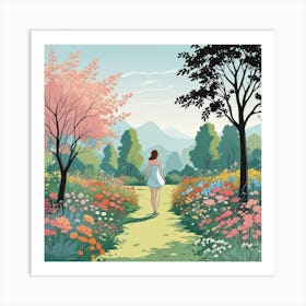 Into The Garden Ai Art Wall Art Design Illustration (21) Art Print