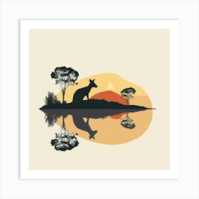 Kangaroo Silhouette Art Print