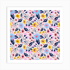 Ditsy Spring Florals Art Print