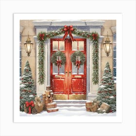 Christmas Door 2 Art Print