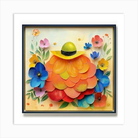 Flowers In A Hat Art Print