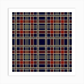 Plaid Tartan Scottish Navy Gold 1 Art Print