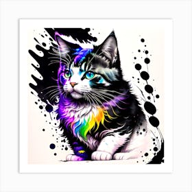 Rainbow Cat 10 Art Print