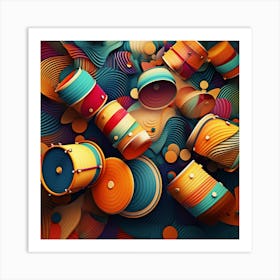 Colorful Drums Art Print