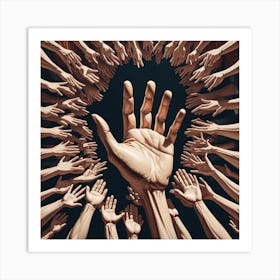 Many Hands Reaching For The Sky Art Print