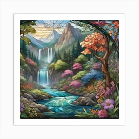 Waterfall In The Forest Art Print