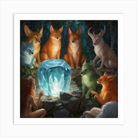 Foxes In The Forest Poster