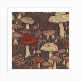 Mushroom Forest Art Print